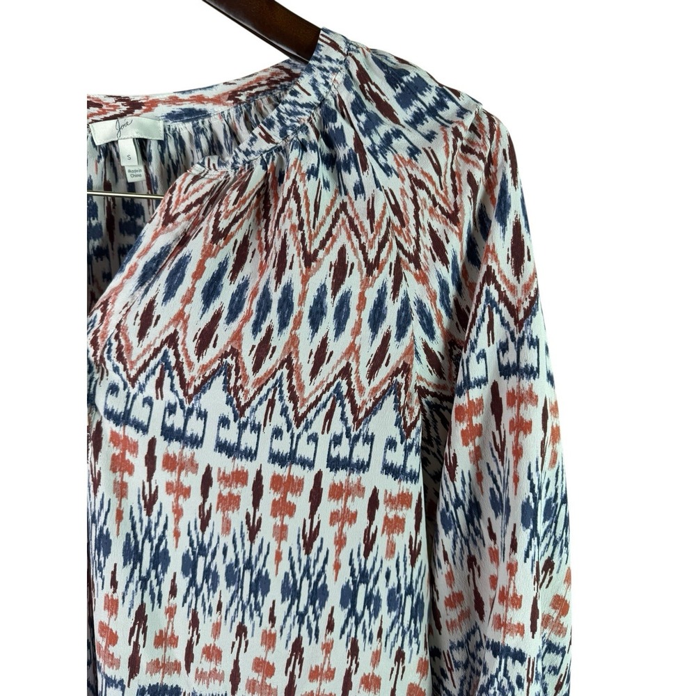 JOIE Puff Sleeve Multicolor Silk Blouse Size Small - Picture 4 of 6